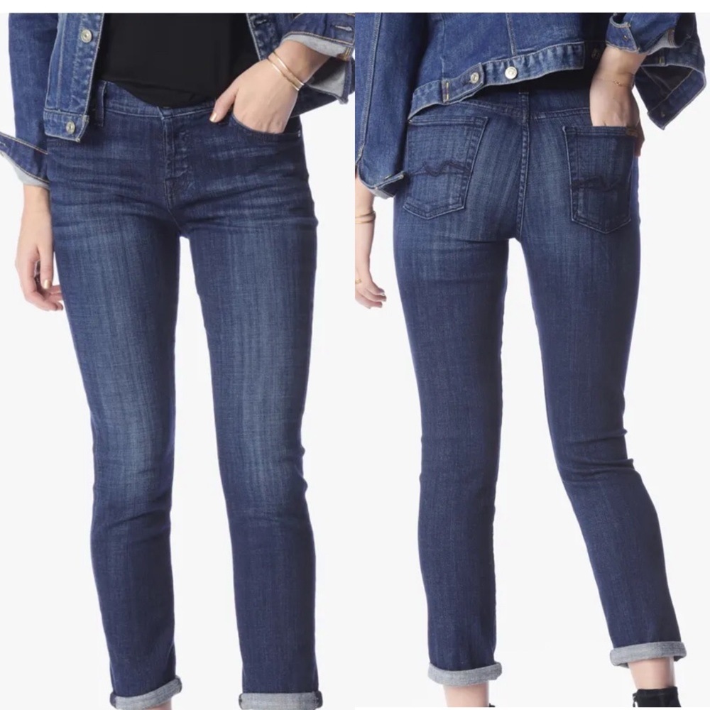 Josefina Skinny Boyfriend Bordeaux Button Fly Jean